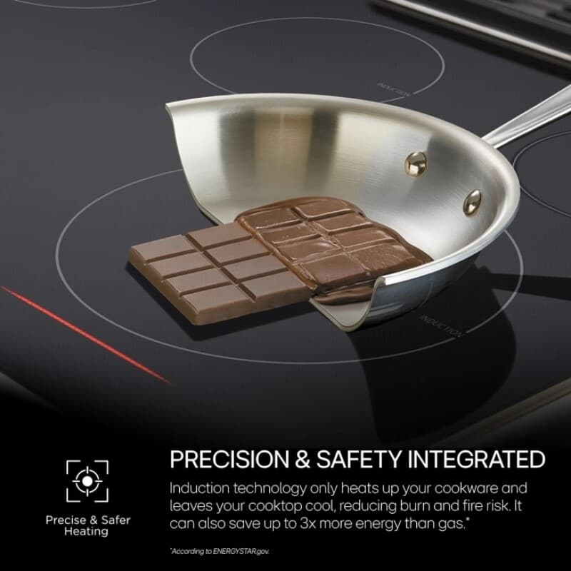 30" Induction Cooktop, 4 Elements, White Backlit, Red Bar, Bridge, Thinq® view 2