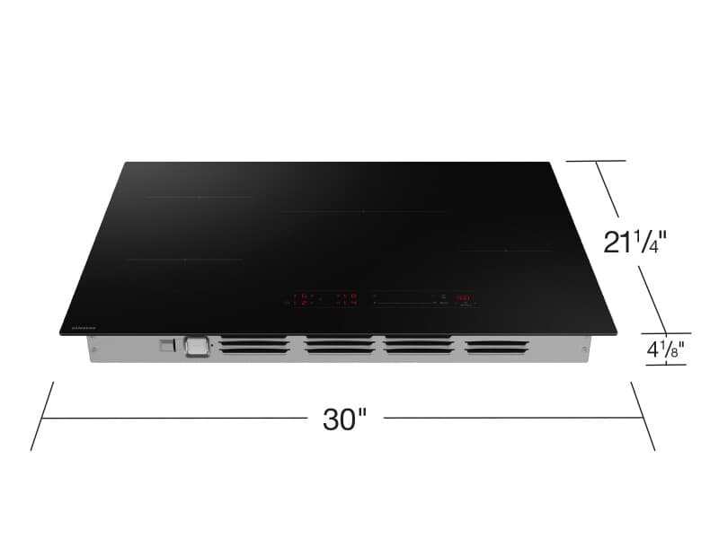 30" Induction Cooktop with Anti-Scratch Glass & Sync Burners in Black view 3