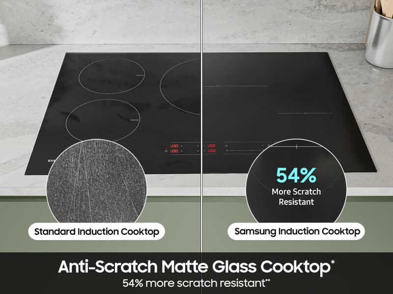 30" Induction Cooktop with Anti-Scratch Glass & Sync Burners in Black view 4