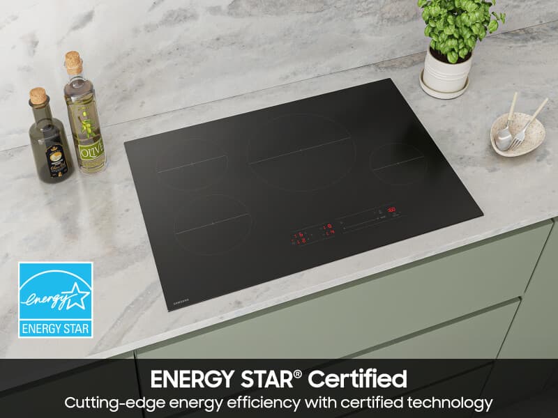 30" Induction Cooktop with Anti-Scratch Glass & Sync Burners in Black view 6
