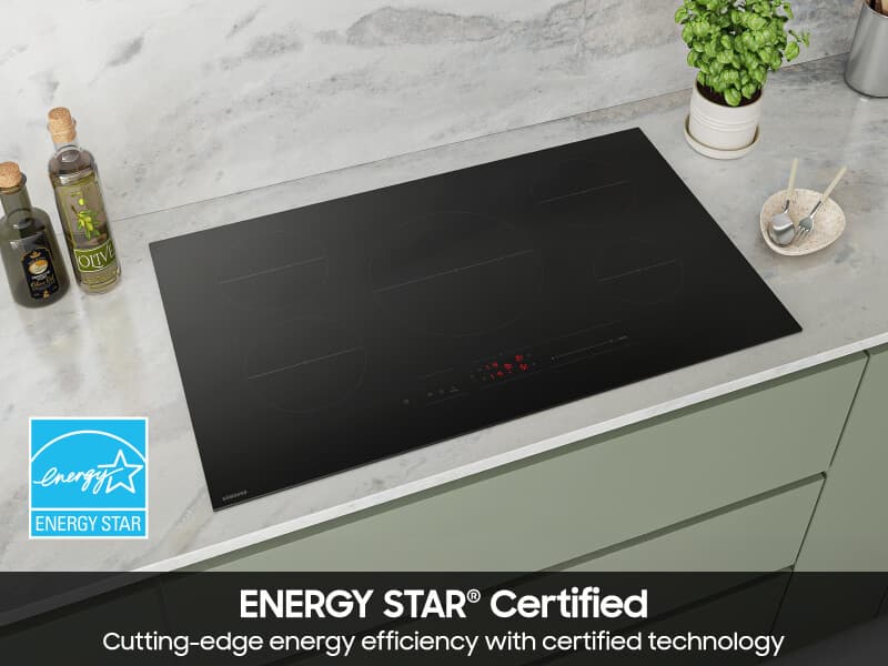 36" Induction Cooktop with Anti-Scratch Glass & Sync Burners in Black view 6