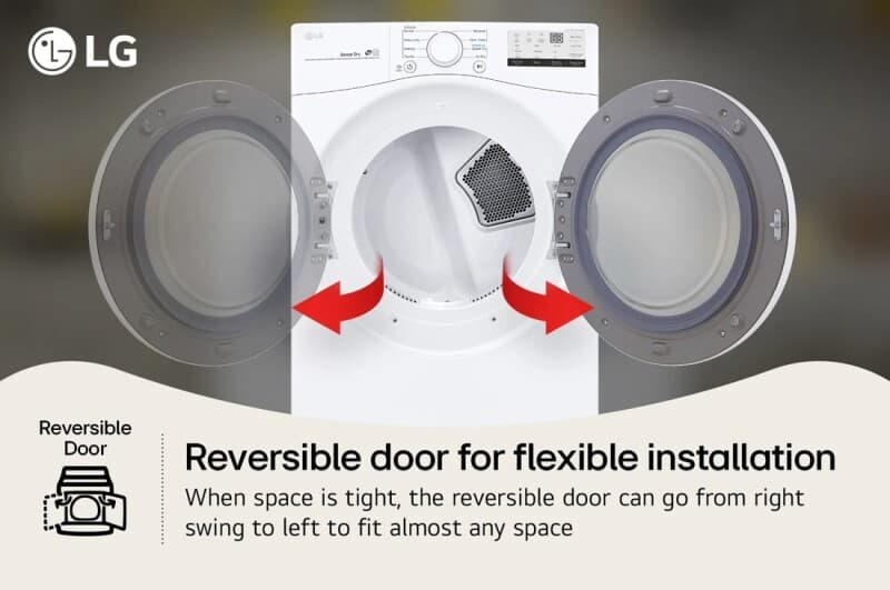 7.4 Cu. Ft. Large Capacity Electric Dryer - White view 3