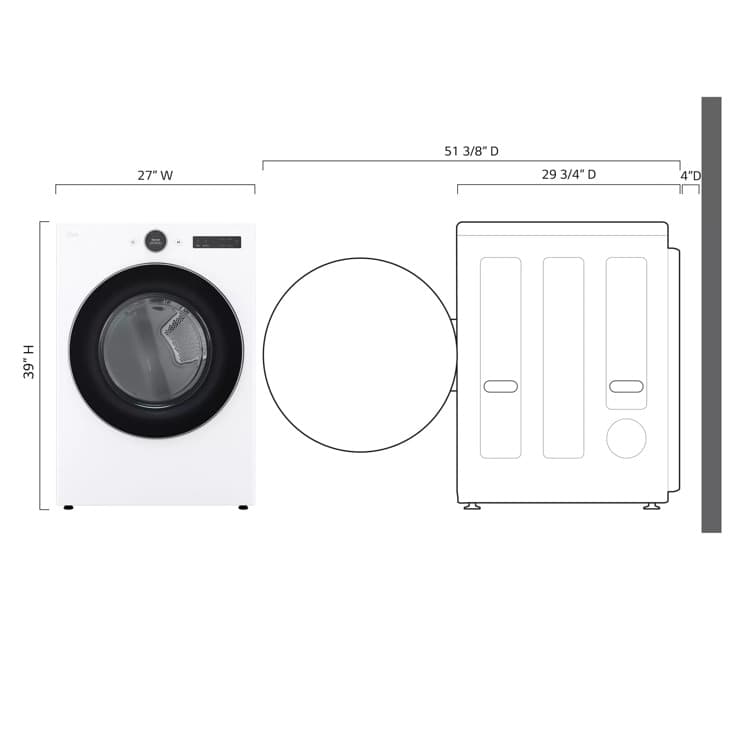 7.4 Cu. Ft. Ultra Large Capacity Smart Front Load Gas Energy Star Dryer With Sensor Dry & Steam Technology view 3