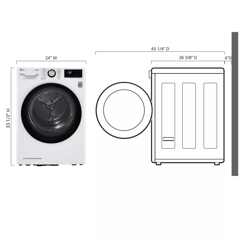4.2 Cu. Ft. Smart Wi-fi Enabled Compact Front Load Dryer With Dual Inverter Heatpump™ Technology view 10