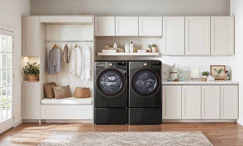7.8 Cu. Ft. Ultra Large Capacity Heat Pump Ventless Dryer, Wi-fi Connectivity Black Steel view 4