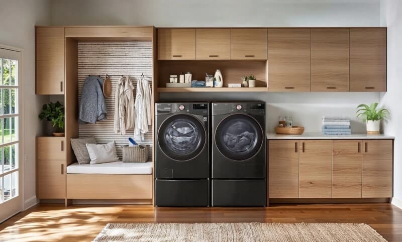 7.8 Cu. Ft. Ultra Large Capacity Heat Pump Ventless Dryer, Wi-fi Connectivity Black Steel view 3