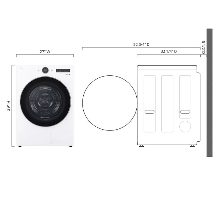 7.8 Cu. Ft. Mega Capacity Smart Front Load Dryer With Dual Inverter Heat Pump Technology And Inverter Direct Drive Motor System view 3