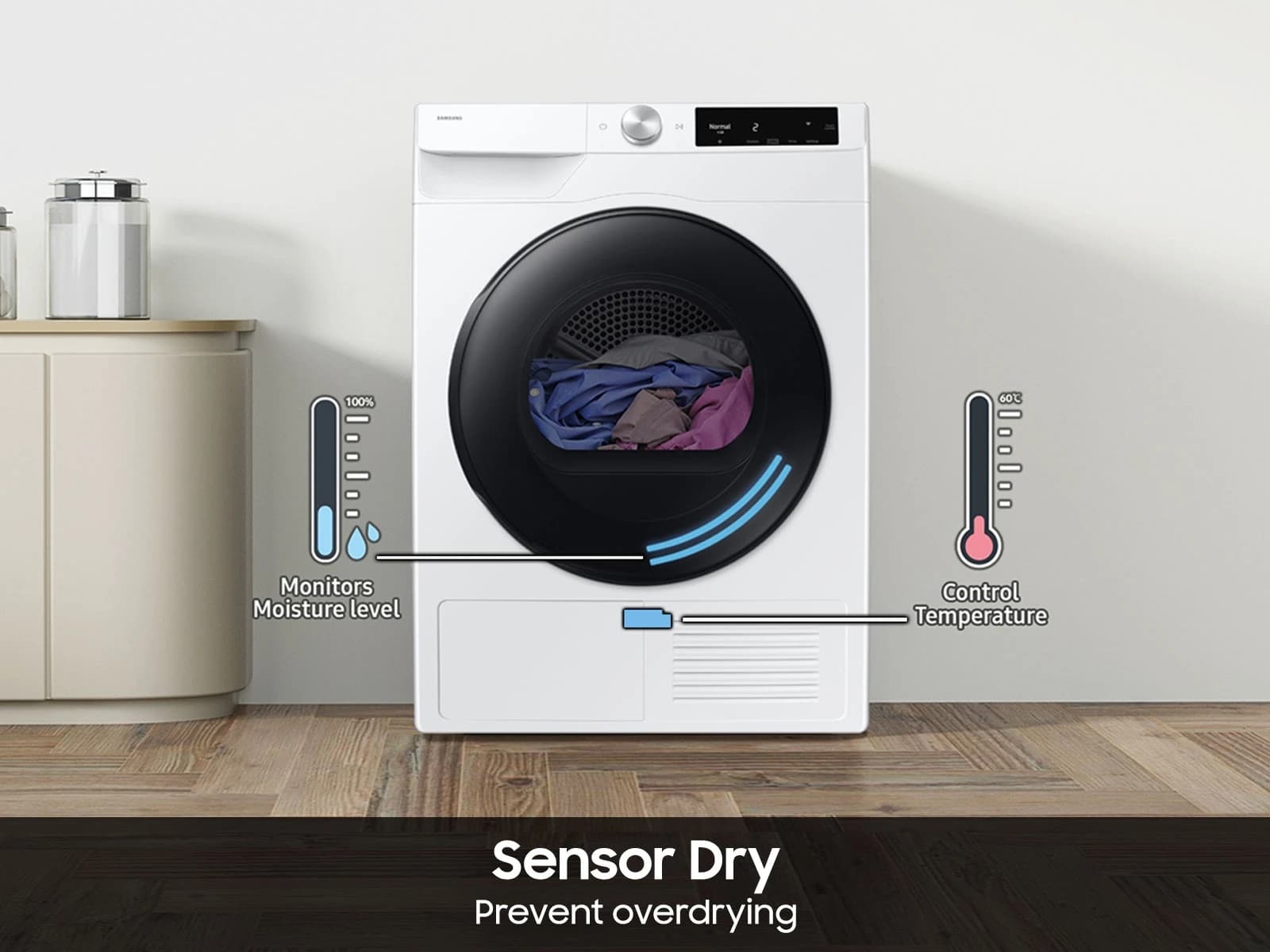 4.0 cu. ft. Smart Dial Heat Pump Dryer with Sensor Dry – White view 5