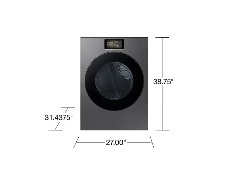 Bespoke AI 7.6 cu. ft. Ultra Capacity Front Load Dryer with AI Home & AI Optimal Dry – Dark Steel view 2