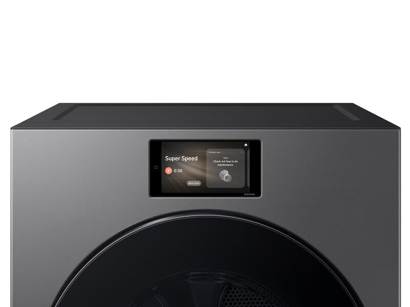 Bespoke AI 7.6 cu. ft. Ultra Capacity Front Load Dryer with AI Home & AI Optimal Dry – Dark Steel view 3
