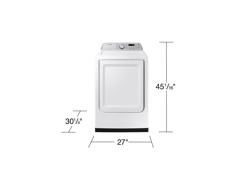 7.4 cu. ft. Electric Dryer with Sensor Dry – White view 2