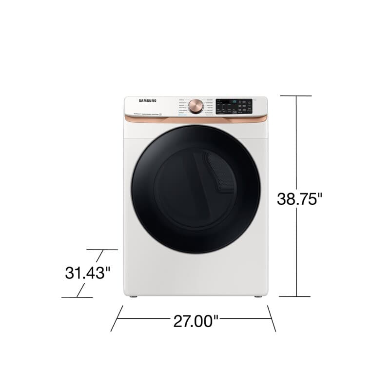 7.5 cu. ft. Smart Electric Dryer with Steam Sanitize+ and Sensor Dry in Ivory view 10