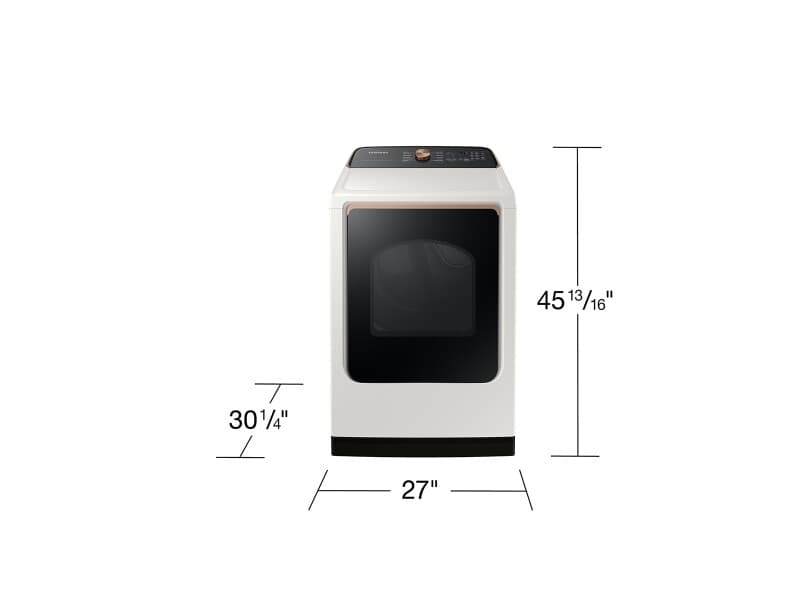 7.4 cu. ft. Smart Electric Dryer with Steam Sanitize+ – Ivory view 2