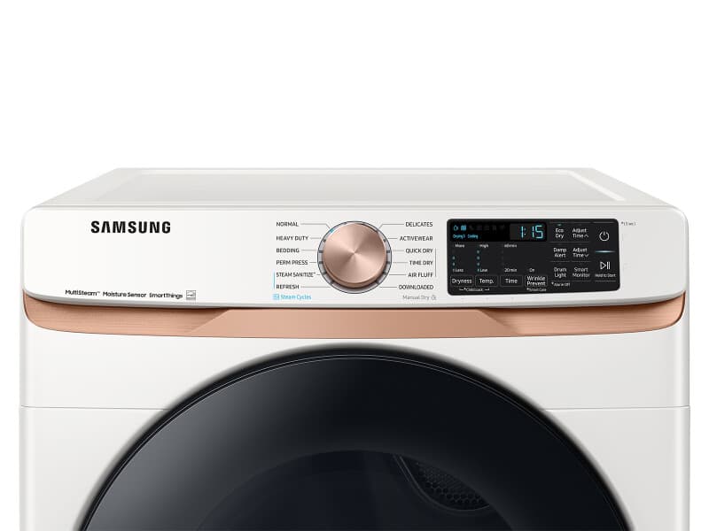 7.5 cu. ft. Smart Gas Dryer with Steam Sanitize+ and Sensor Dry in Ivory view 6