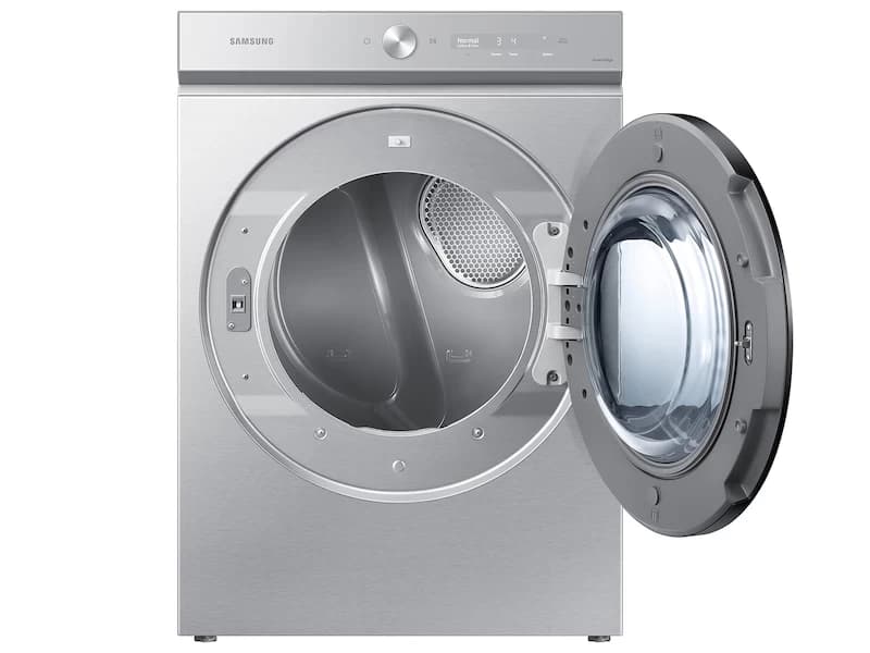 Bespoke 7.6 cu. ft. Ultra Capacity Gas Dryer with Super Speed Dry and AI Smart Dial in Silver Steel view 3