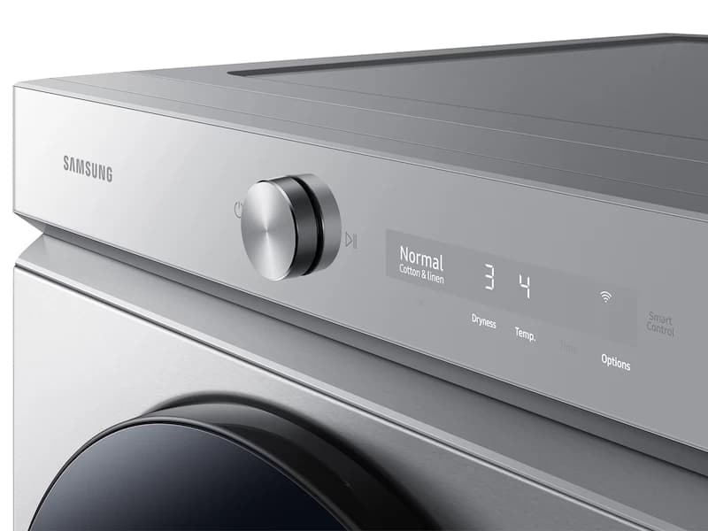 Bespoke 7.6 cu. ft. Ultra Capacity Gas Dryer with Super Speed Dry and AI Smart Dial in Silver Steel view 10