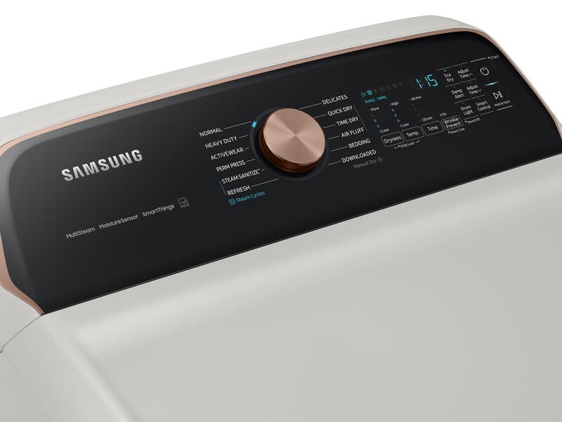 7.4 cu. ft. Smart Gas Dryer with Steam Sanitize+ – Ivory view 9