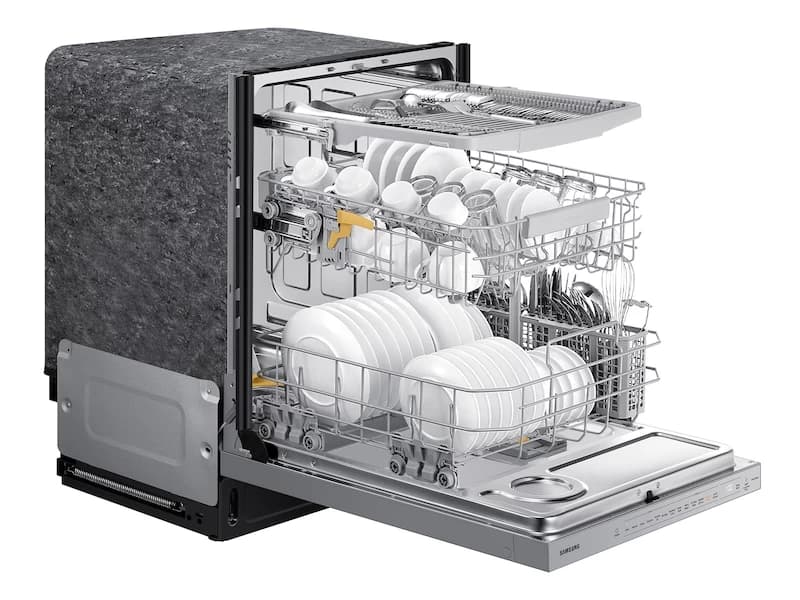 Bespoke AutoRelease Smart 42dBA Dishwasher with StormWash+™ and Smart Dry in White Glass view 7