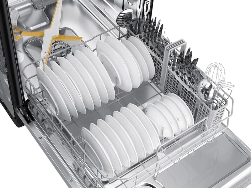 Bespoke AutoRelease Smart 42dBA Dishwasher with StormWash+™ and Smart Dry in White Glass view 9