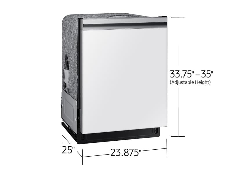 Bespoke, 46 dBA; Storm Wash; 3rd Rack; AutoRelease Dry; Recessed Handle – White Glass view 2