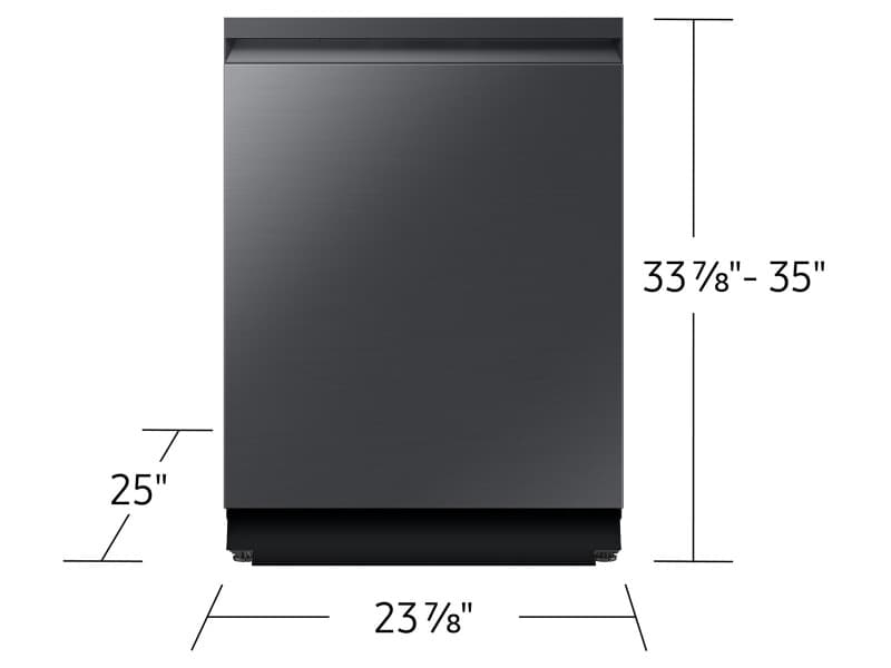 Bespoke AI Smart Dishwasher AI Wash & 3rd Rack Wash System | AutoRelease™ Door 38dBA – Matte Black Steel view 3