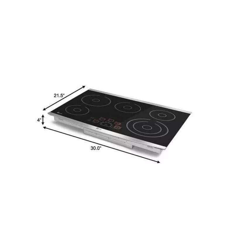 30" Radiant Cooktop, 5 Burner, Black, Energy Star view 3