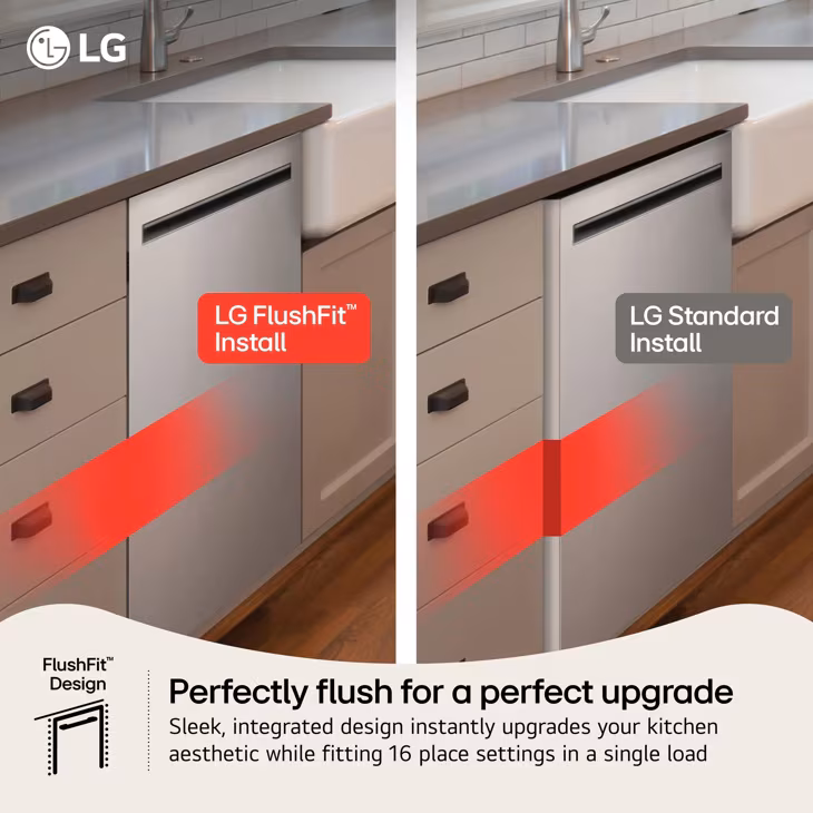 Smart Top Control Flushfit Design Dishwasher With 1-hour Wash & Dry, Quadwash® Pro, Truesteam® And Dynamic Heat Dry™ view 8