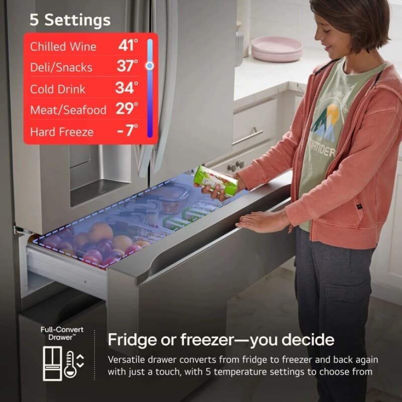 25 Cu. Ft. Smart Counter-depth Max™ 4-door French Door Refrigerator With Full-convert Drawer™ view 2