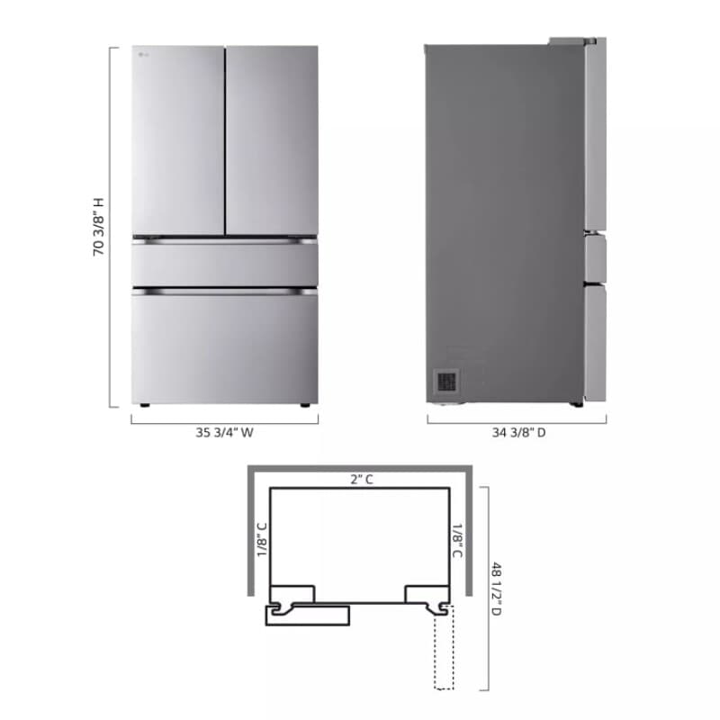 30 Cu. Ft. Smart Standard-depth Max™ 4-door French Door Refrigerator With Full-convert Drawer™ view 4