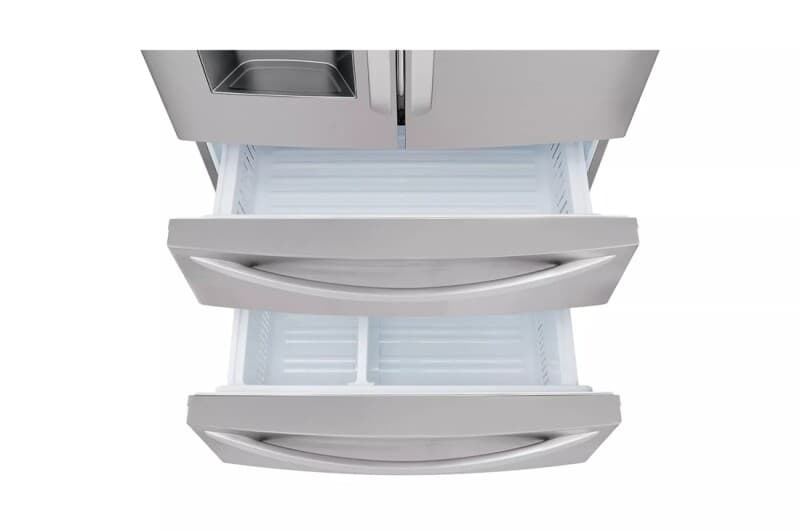 28 Cu. Ft. 4-door French Door, Standard Depth, Ice & Water, Double Freezer, Stainless Steel view 8