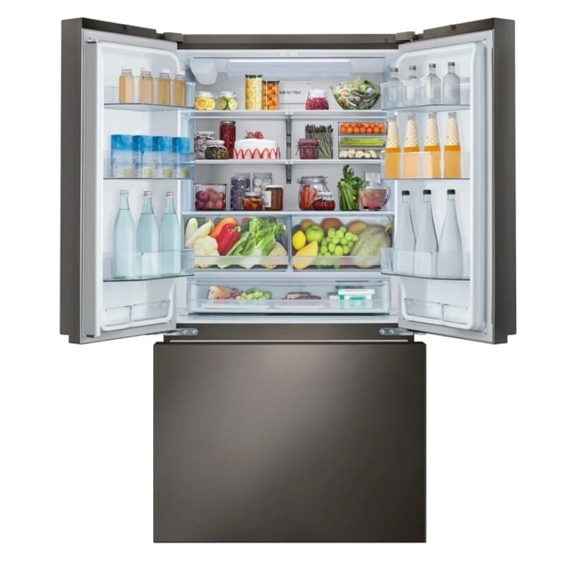 36" Wide, 27 Cu Ft. 3 Door French Door, Pocket Handle, C/depth Refrigerator With Internal Water Dispenser, Printproof Black Stainless Steel view 6