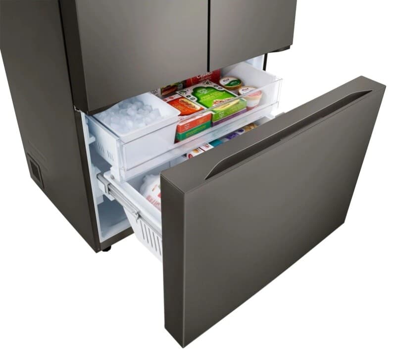 36" Wide, 27 Cu Ft. 3 Door French Door, Pocket Handle, C/depth Refrigerator With Internal Water Dispenser, Printproof Black Stainless Steel view 9