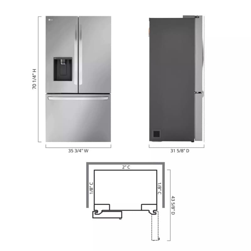 26 Cu. Ft. Smart Counter-depth Max™ Refrigerator With Dual Ice Makers view 3
