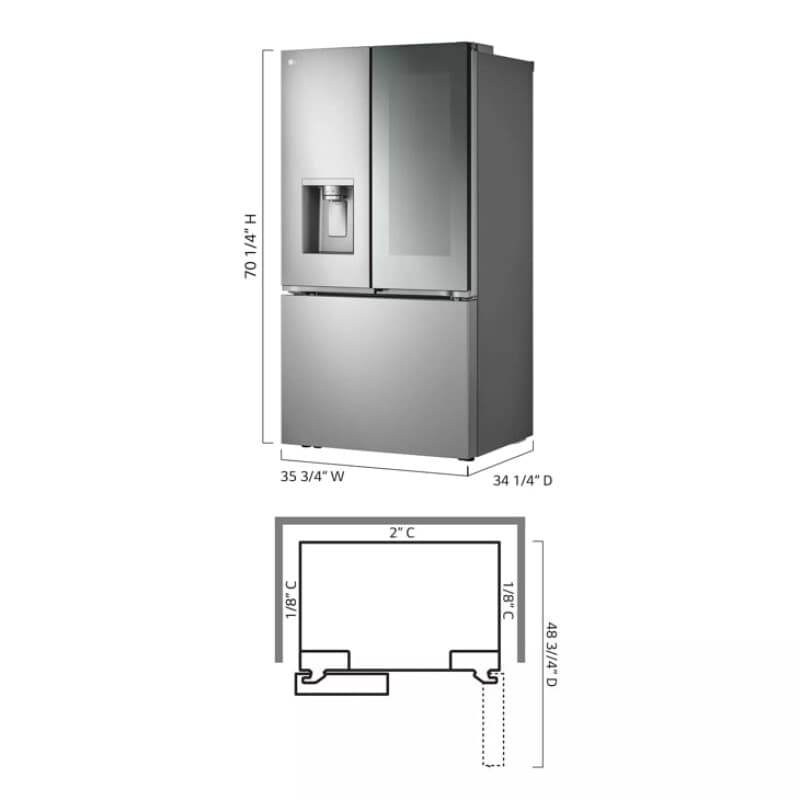 31 Cu. Ft. Smart Standard-depth Max™ French Door Refrigerator With Four Types Of Ice And Mirror Instaview® view 4