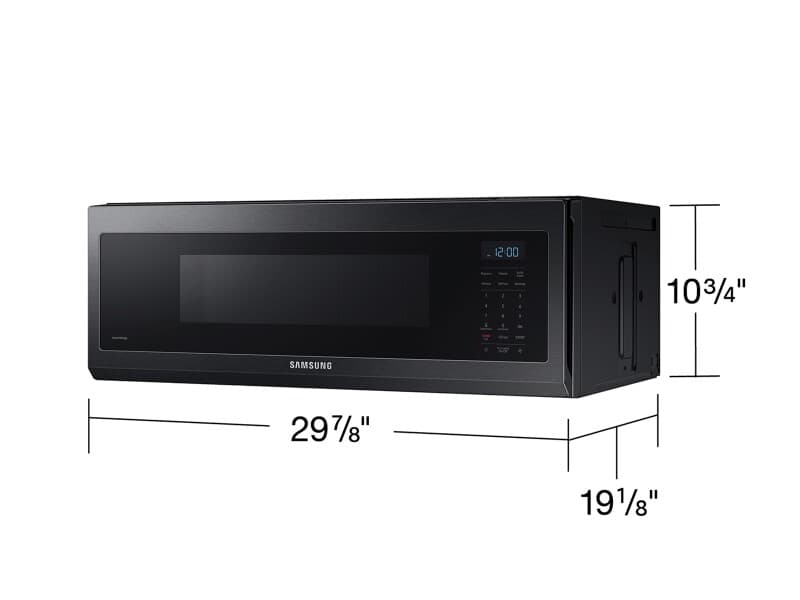 1.1 cu. ft. Smart SLIM Over-the-Range Microwave with 400 CFM Ventilation in Matte Black Steel view 3