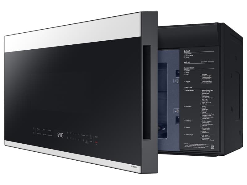 Bespoke Smart Over-the-Range Microwave 2.1 cu. ft. in White Glass with Edge to Edge Glass Dispay view 8