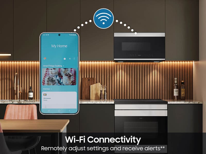 Bespoke Smart Over-the-Range Microwave 2.1 cu. ft. in White Glass with Auto Dimming Glass Touch Controls  view 8