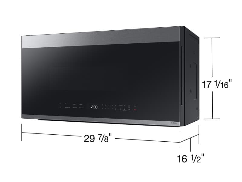 Bespoke Smart Over-the-Range Microwave 2.1 cu. ft. in Stainless Steel with Edge to Edge Glass Dispay view 2