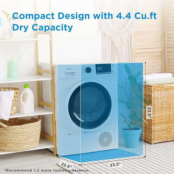 4.4 cu. ft. Stackable Front Load Electric Dryer with Heat Pump view 7