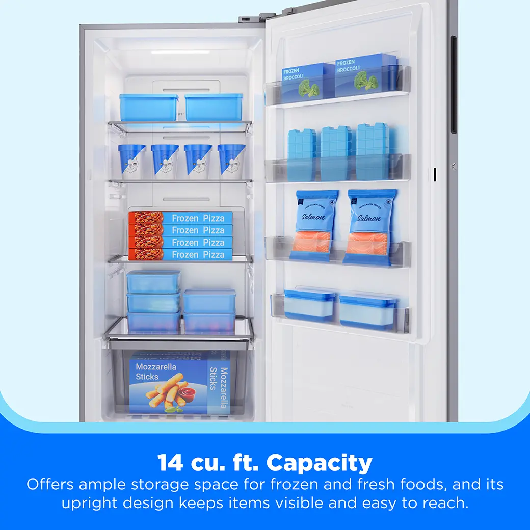 14 cu. ft. Convertible Upright Freezer (Stainless Steel) view 6