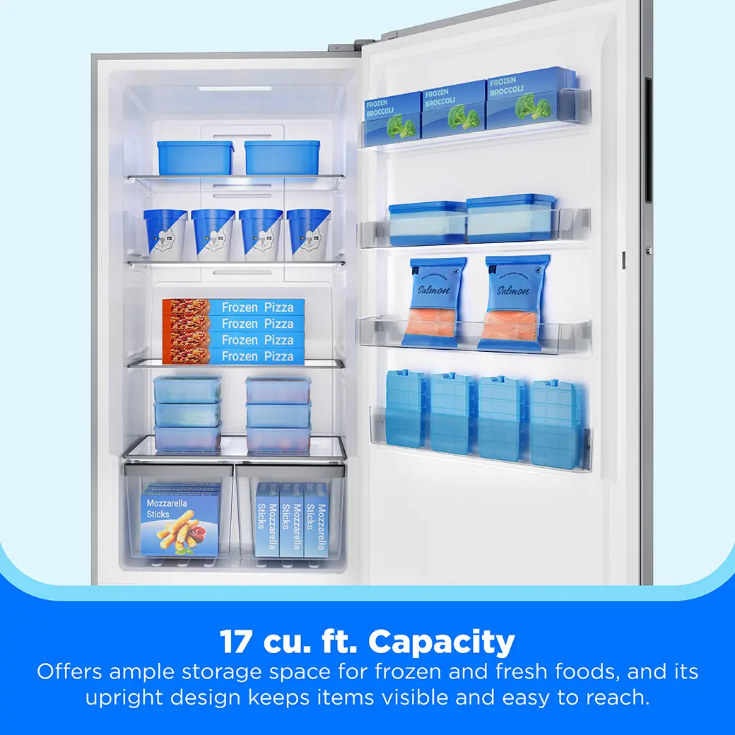 17 cu. ft. Convertible Upright Freezer (Stainless Steel) view 6
