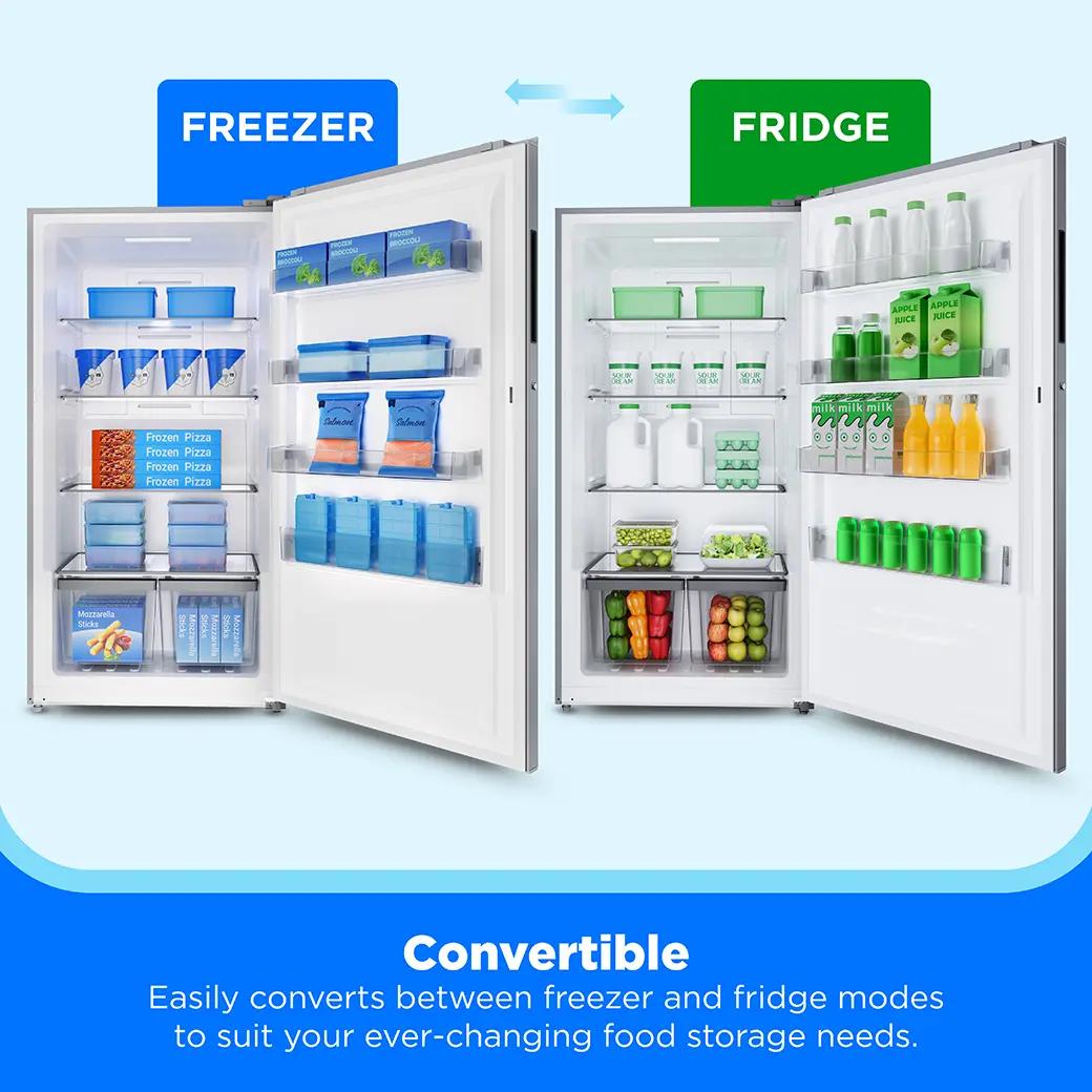 17 cu. ft. Convertible Upright Freezer (Stainless Steel) view 7