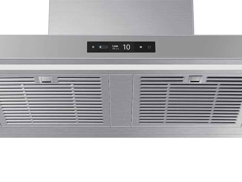 30" Bespoke Smart Wall Mount Hood, 630CFM (390 Capable), LCD Display, LED Lighting, WIFI – Clean Grey Panel-Stainless Steel Duct view 4
