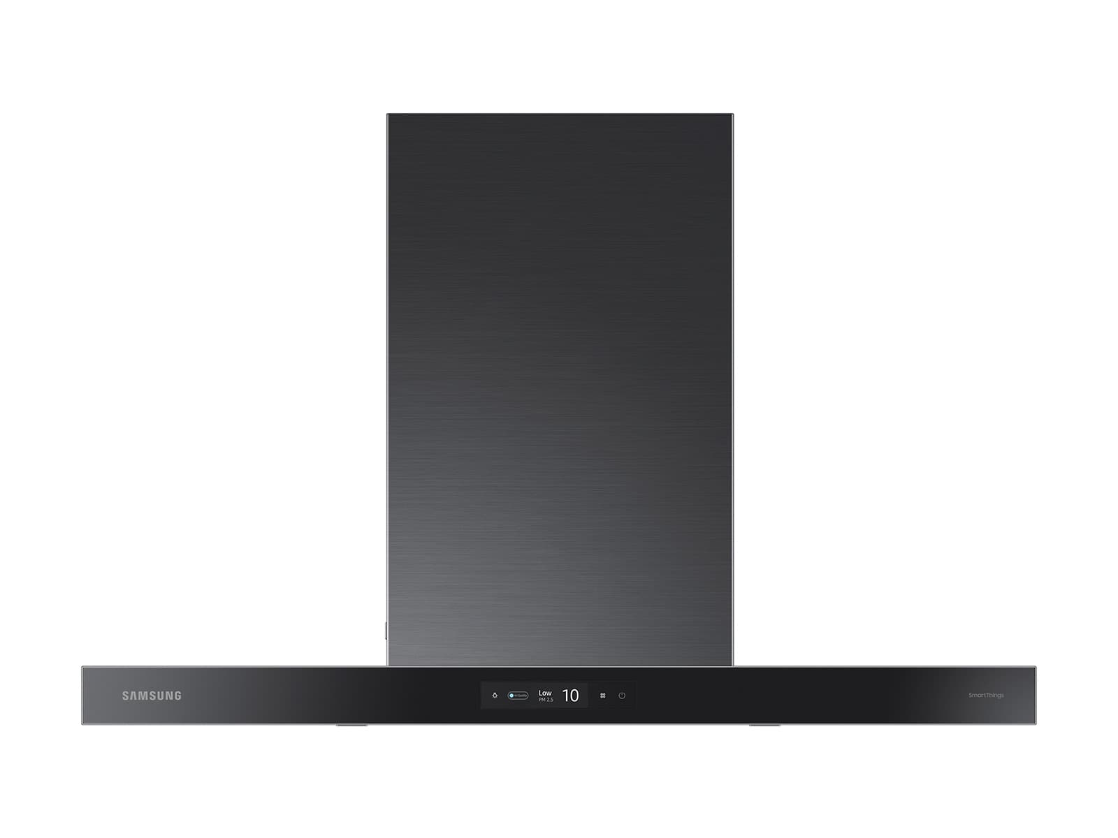 36" Bespoke Smart Wall Mount Hood, 630CFM (390 Capable), LCD Display, LED Lighting, WIFI – Clean Deep Charcoal Panel-Black Stainless Steel Duct