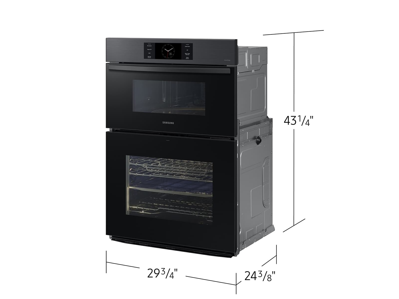 30" BESPOKE Microwave/Oven Combi, In-Oven Camera, Air Fry, Air Sous Vide, Flex Duo, Full Steam Cook, 7" LCD Display, Dual Fan True Convection,  Glide Rack, WIFI, 5.1 cu ft capacity – Matte Black Steel view 3