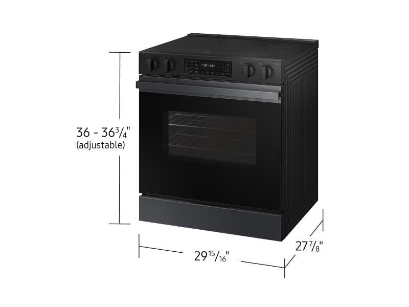 Bespoke 6.3 cu. ft. Smart Slide-In Electric Range with Precision Knobs in Matte Black Steel view 5