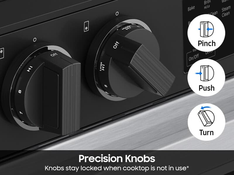 Bespoke Smart Slide-In Electric Range 6.3 cu. ft. in Stainless Steel with Safety Knobs view 5