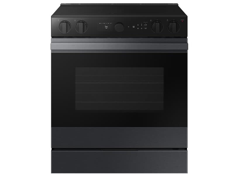 Bespoke Smart Slide-In Electric Range 6.3 cu. ft. in Matte Black Steel with Air Sous Vide & Air Fry - ENERGY STAR®