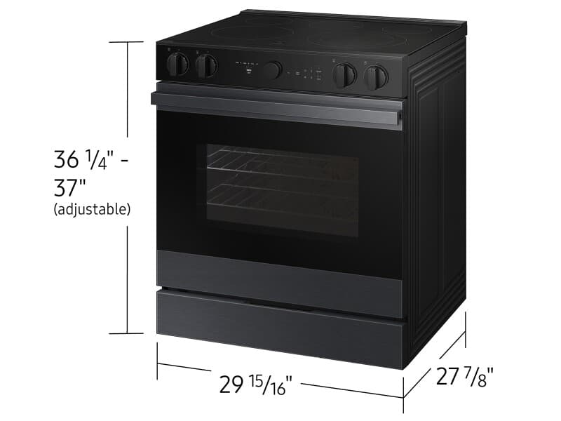 Bespoke Smart Slide-In Electric Range 6.3 cu. ft. in Matte Black Steel with Air Sous Vide & Air Fry - ENERGY STAR® view 2