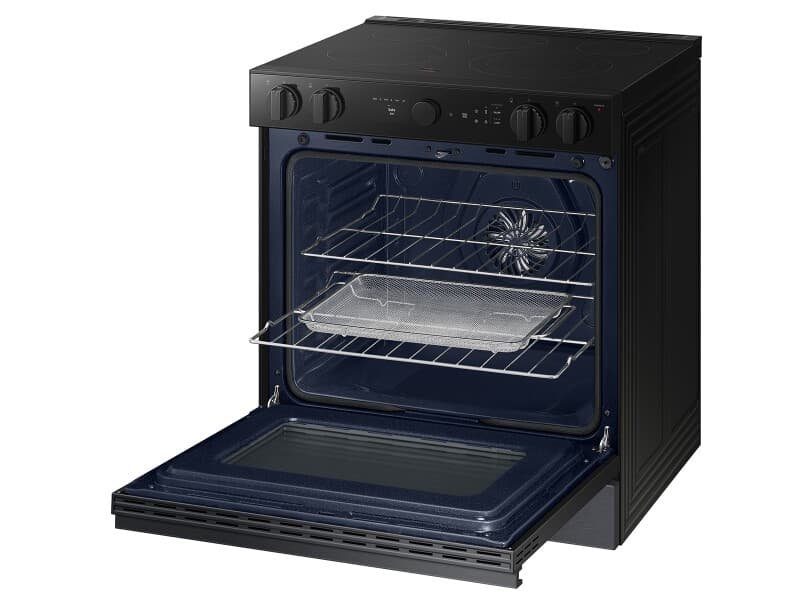Bespoke Smart Slide-In Electric Range 6.3 cu. ft. in Matte Black Steel with Air Sous Vide & Air Fry - ENERGY STAR® view 10